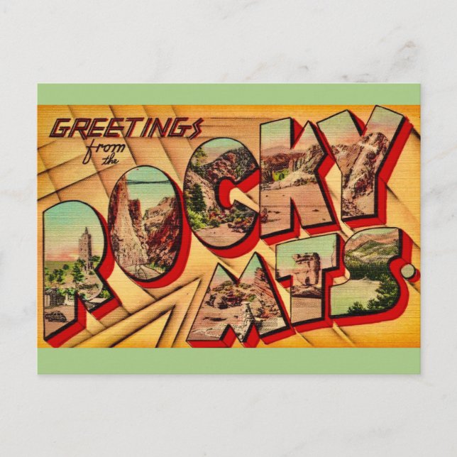 Tarjeta postal de saludo de las Montañas Rocosas (Anverso)
