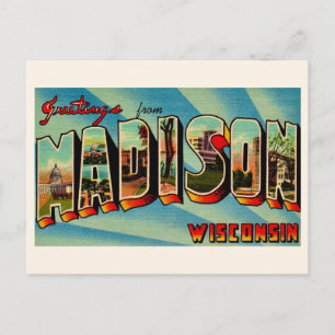 Tarjeta postal de saludo de Madison Wisconsin