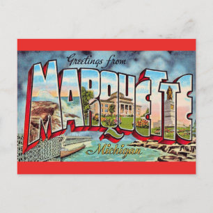 Tarjeta postal de saludo de Marquette Michigan