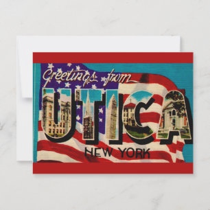 Tarjeta postal de saludo de Old Utica Nueva York