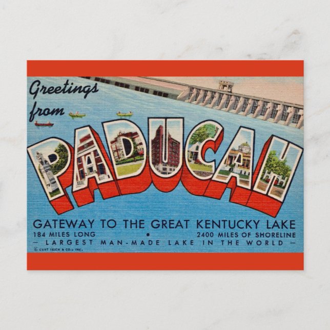 Tarjeta postal de saludo de Paducah KY (Anverso)