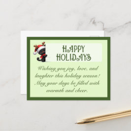 Tarjeta postal de saludo de Personalizable de gato