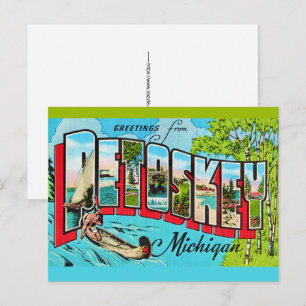 Tarjeta postal de saludo de Petoskey Michigan