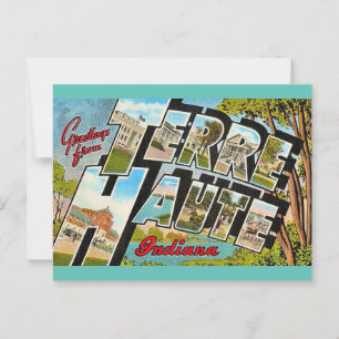 Tarjeta postal de saludo de Terre Haute Indiana