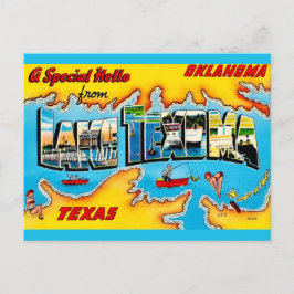 Tarjeta postal de saludo del lago Texoma