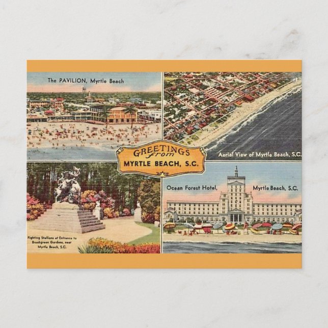 Tarjeta postal de saludo escénico de Myrtle Beach (Anverso)