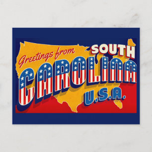 Tarjeta postal de saludo patriótico de Carolina de