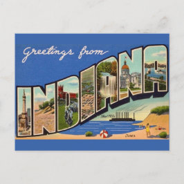 Tarjeta postal de saludo retro de Indiana