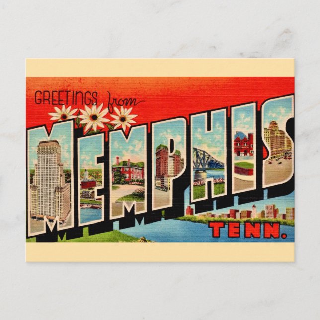 Tarjeta postal de saludo retro Memphis (Anverso)