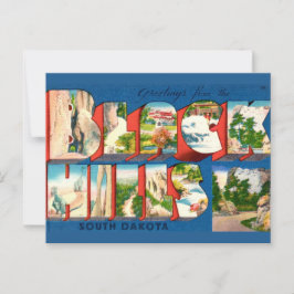 Tarjeta postal de saludo Vintage Black Hills SD