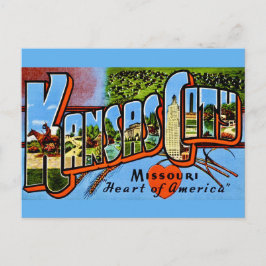 Tarjeta postal de saludo vintage de Kansas City