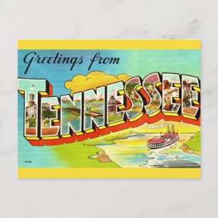 Tarjeta postal de saludo vintage de Tennessee