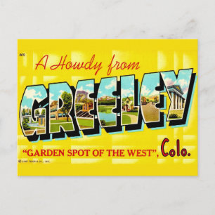 Tarjeta postal de saludo vintage Greeley CO