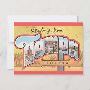 Tarjeta postal de saludo vintage Tampa Florida