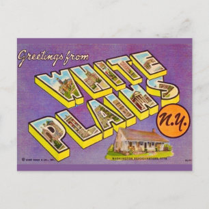 Tarjeta postal de saludo vintage White Plains NY
