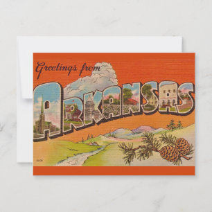 Tarjeta postal de saludos antiguos de Arkansas 