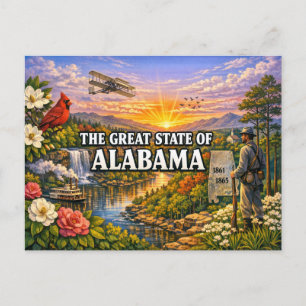 Tarjeta postal de saludos de Alabama
