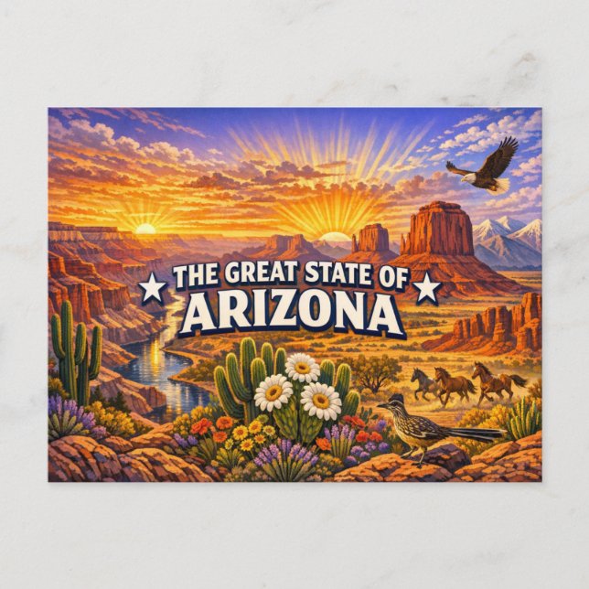 Tarjeta postal de saludos de Arizona  (Anverso)