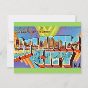 Tarjeta postal de saludos de Atlantic City NJ
