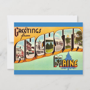Tarjeta postal de saludos de Augusta Maine