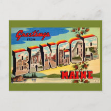 Tarjeta postal de saludos de Bangor Maine