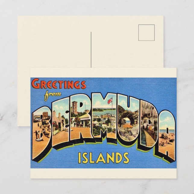 Tarjeta postal de saludos de Bermudas (Anverso / Reverso)