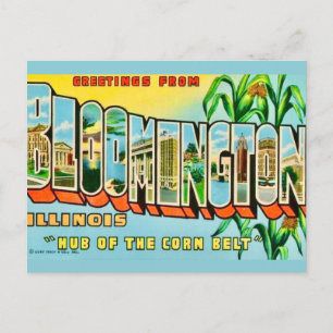 Tarjeta postal de saludos de Bloomington IL