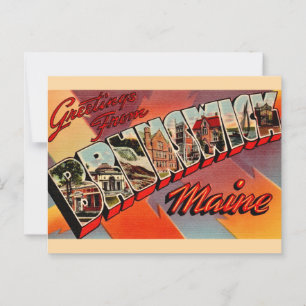 Tarjeta postal de saludos de Brunswick Maine