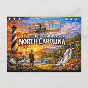 Tarjeta postal de saludos de Carolina del Norte