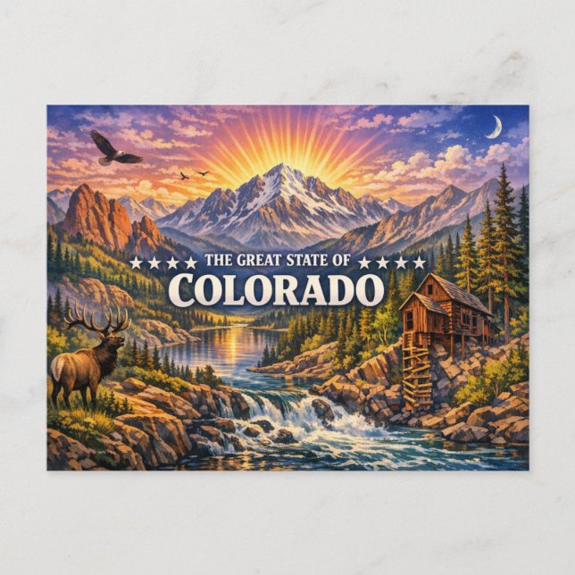 Tarjeta Postal de Saludos de Colorado (Anverso)