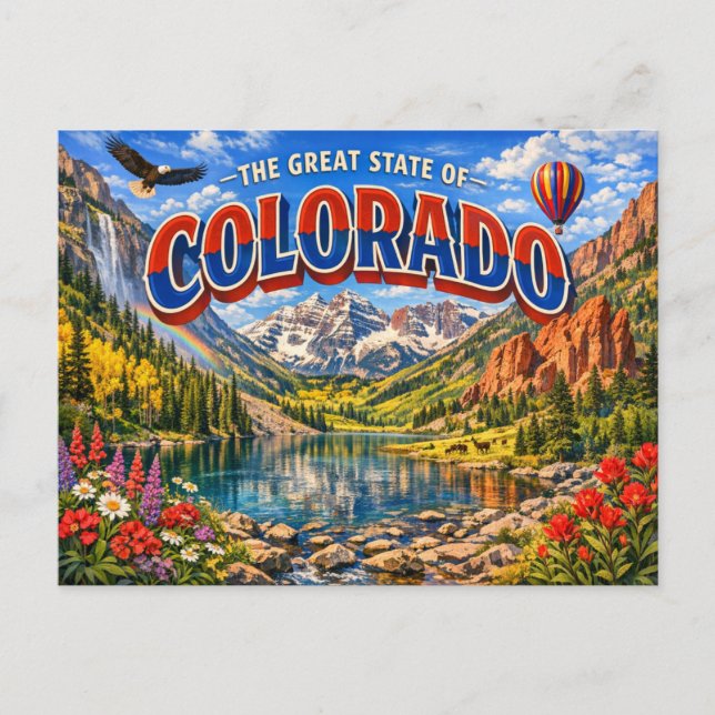 Tarjeta postal de saludos de Colorado  (Anverso)