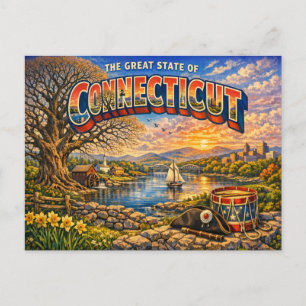 Tarjeta postal de saludos de Connecticut
