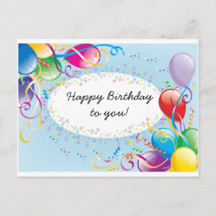 Tarjeta postal de saludos de cumpleaños festivos