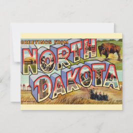 Tarjeta postal de saludos de Dakota del Norte