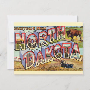 Tarjeta postal de saludos de Dakota del Norte