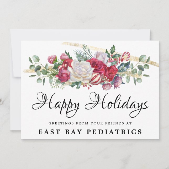 Tarjeta postal de saludos de feriado de verde para (Anverso)