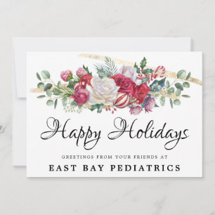 Tarjeta postal de saludos de feriado de verde para