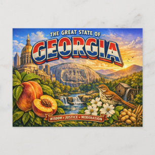 Tarjeta postal de saludos de Georgia