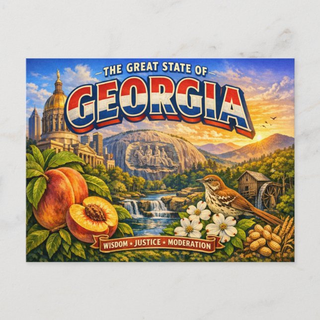 Tarjeta postal de saludos de Georgia  (Anverso)