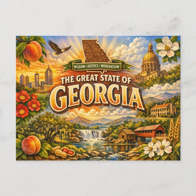 Tarjeta postal de saludos de Georgia  (Anverso)