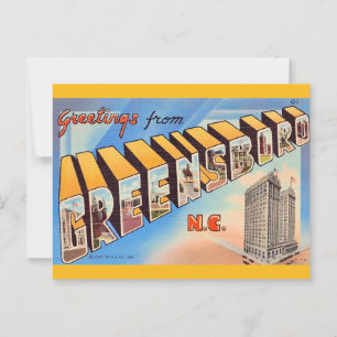 Tarjeta postal de saludos de Greensboro NC