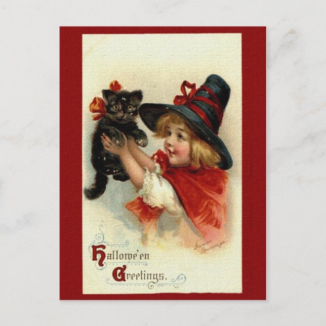 Tarjeta postal de saludos de Halloween en Victoria (Anverso)