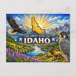 Tarjeta postal de saludos de Idaho