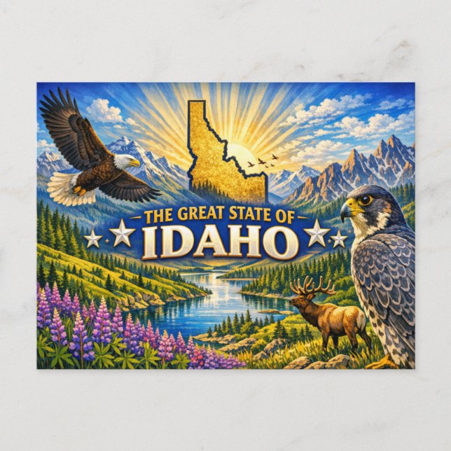 Tarjeta postal de saludos de Idaho  (Anverso)