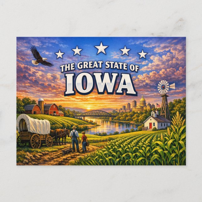Tarjeta postal de saludos de Iowa  (Anverso)