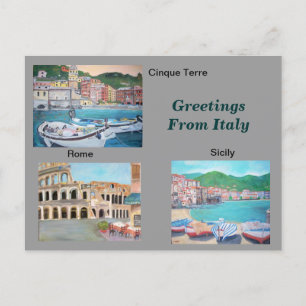 Tarjeta postal de saludos de Italia