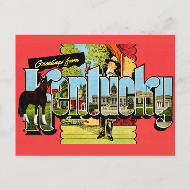 Tarjeta postal de saludos de Kentucky (Anverso)