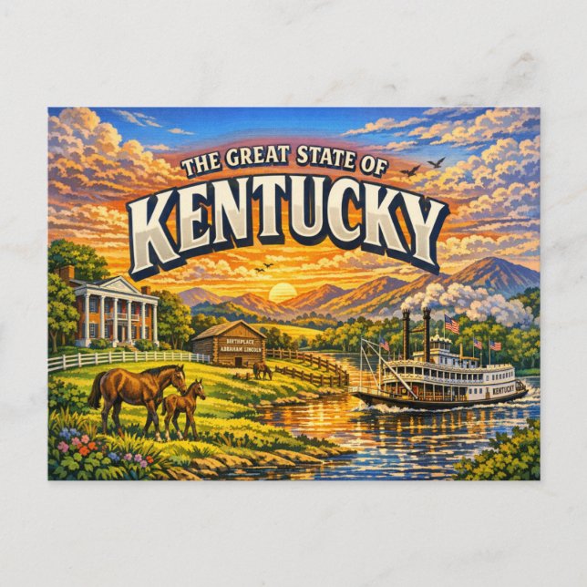 Tarjeta postal de saludos de Kentucky (Anverso)