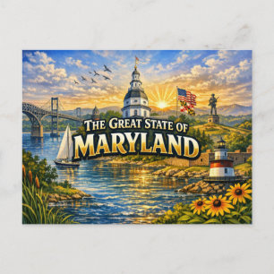 Tarjeta postal de saludos de Maryland