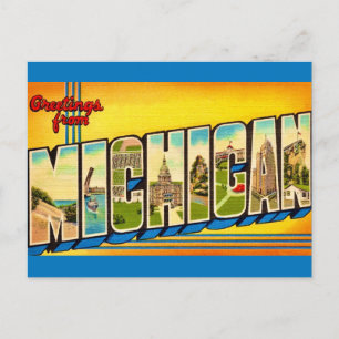Tarjeta postal de saludos de Michigan